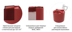 Емкость пластиковая для хранения удобрений (КАС/ЖКУ) ЭКОПРОМ TH, 5000 л, красный [107.5003.101.0]
