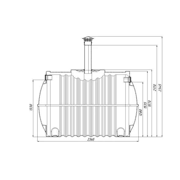 Емкость подземная пластиковая без горловины Rostok Ground, 3000 л