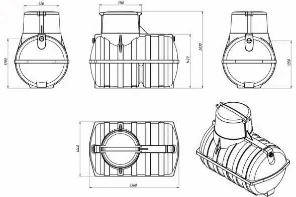Септик &quot;Rostok&quot; &quot;Коттеджный Плюс&quot; с насосным отсеком
