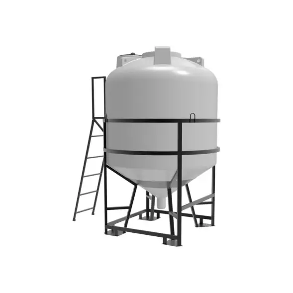 Емкость ЦКТ 5000 л с патрубком 160мм белая в обрешетке с лестницей