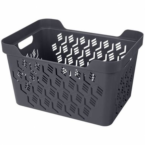 Ящик с крышкой универсальный Deluxe, 18л, серый