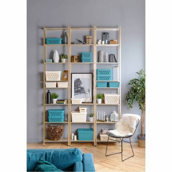 Ящик с крышкой универсальный Deluxe, 18л, серый