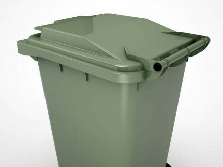 Пластиковый мусорный контейнер на колесах, 240 литров