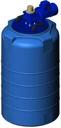 Емкость T 200 синий с лопастной мешалкой