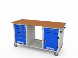 Верстак ДВК мобильный с 3 тумбами WOKER PRO 3502.1800