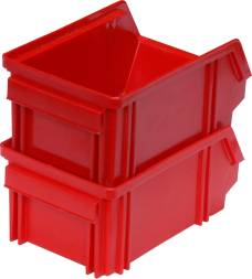 Ящик пластиковый сплошной, 170×105×75 мм, 1.34 л, красный [7968]