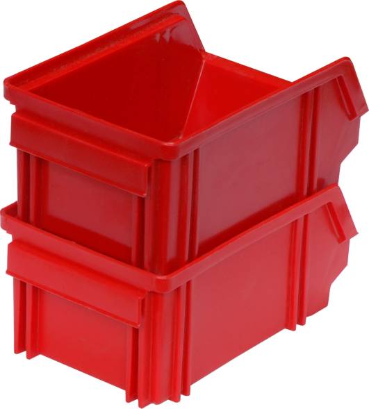 Ящик пластиковый сплошной, 170×105×75 мм, 1.34 л, красный [7968]