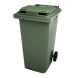 Мусорный контейнер пластиковый для ТБО/ТКО на колесах с крышкой, 240 л, зеленый