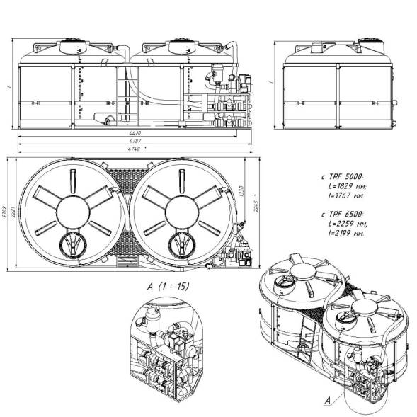 Комплексы насосные ПВХ на две емкости TRF