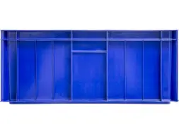 Ящик пластиковый сплошной, 600x400x250 мм, 46 л, синий [204.02]