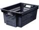Ящик пластиковый с перфорированными стенками и дном, 600х400х250 мм, черный [125]