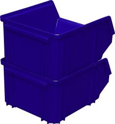 Ящик пластиковый сплошной, 290×230×150 мм, 10 л, синий [7962]
