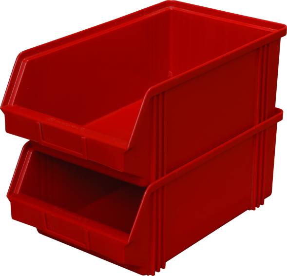 Ящик пластиковый сплошной, 400×230×150 мм, 13.8 л, красный [7963]
