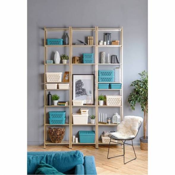 Ящик с крышкой универсальный Luxe, 18л, бежевый