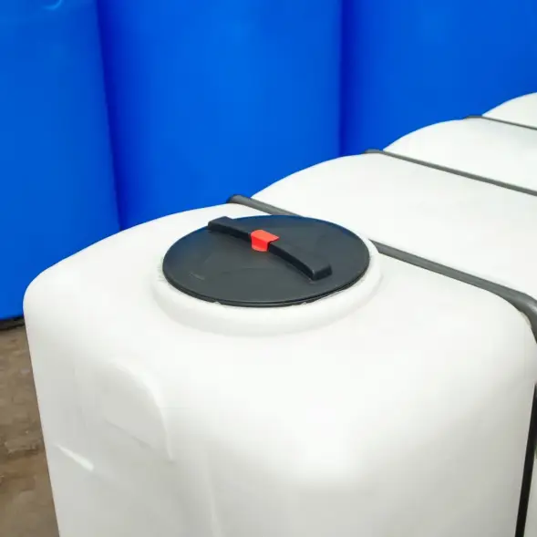 Емкость KR 4000л под плотность до 1.5 г/см3 белая в обрешетке (полный слив)