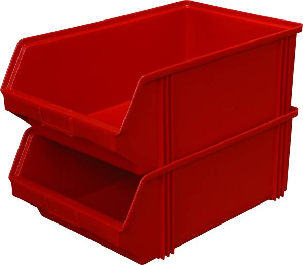 Ящик пластиковый сплошной, 500×310×183 мм, 28 л, красный [7965]