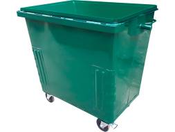 Контейнер металлический для ТБО/ТКО на колесах с крышкой, 800 л (0.8 м³), зеленый [КТБО 0.8-1]