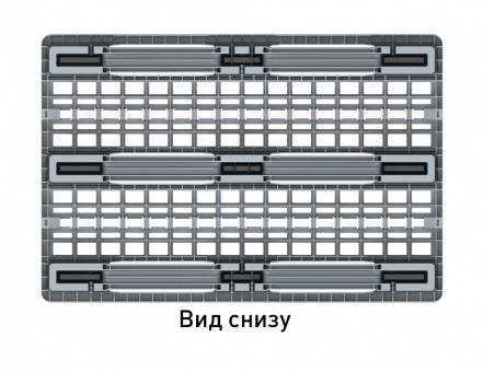 Паллет (поддон) пластиковый перфорированный вкладываемый на 3-х полозьях, 1200х800х150 мм, серый [02.122.91.PE]