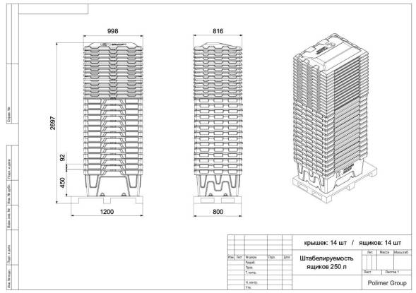 Ящик для песка 250 литров