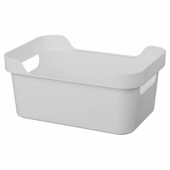 Ящик с крышкой универсальный Luxe, 4,6л, светло-серый