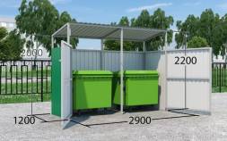 Контейнерная площадка на 2 контейнера КП3, 2900x1200x2000/2200 мм