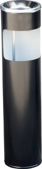 Урна мусорная металлическая с пепельницей, 10 литров, черный