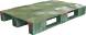 Паллет (поддон) пластиковый сплошной усиленный на 3-х полозьях, 1200x800х150 мм, зеленый [1200800150-00]