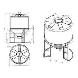 Емкость ФМ 1000 л под плотность до 1,2 г/см3 белая в обрешетке