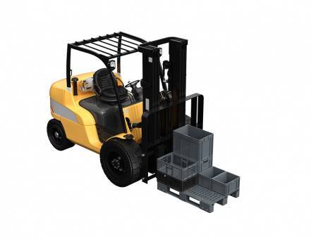 Паллет (поддон) пластиковый усиленный перфорированный на 3-х полозьях, 1200x800x150 мм, серый [02.117.91.PEF.S.Т20X]