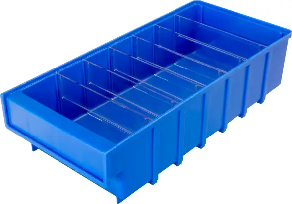 Контейнер полочный пластиковый, 400x185x100 мм, 7.4 л, синий [6003]
