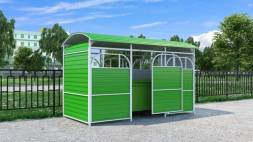 Контейнерная площадка с раздвижными дверями на 2 контейнера КП10, 4500x1700x2200 мм