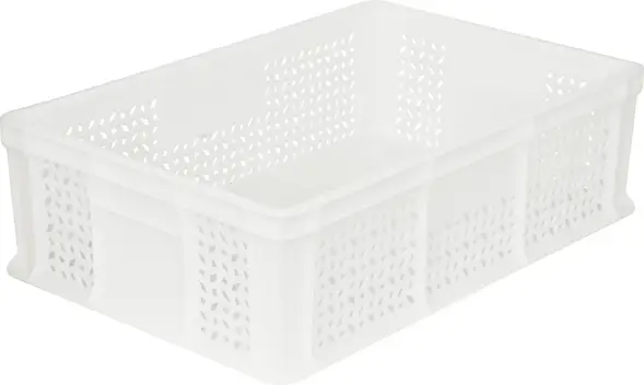 Ящик пластиковый перфорированный, 600x400x180 мм, 35 л, белый [706.01.02 м]