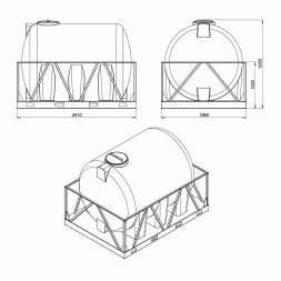 Емкость H 5000л синяя в обрешетке