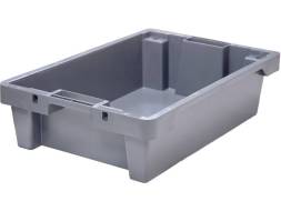 Ящик пластиковый со сплошными стенками и дном, 600х400х150 мм, серый [225-1]