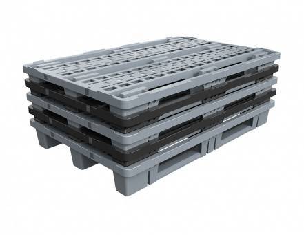 Паллет (поддон) пластиковый перфорированный вкладываемый на 3-х полозьях, 1200х800х150 мм, серый [02.122.91.T204]