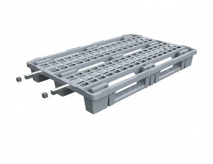 Паллет (поддон) пластиковый перфорированный вкладываемый на 3-х полозьях, 1200х800х150 мм, серый [02.122.91.T204]