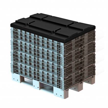 Складной паллетный борт, 1200х800х200 мм, серый [31.821.91]