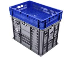 Пластиковый ящик 600х400х410 с перфорацией стенок