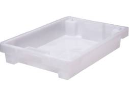 Ящик пластиковый морозостойкий со сплошными стенками и дном, 600х400х100 мм, белый [224]
