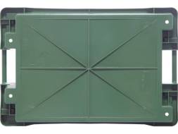 Ящик пластиковый со сплошными стенками и дном, 600х400х100 мм, зеленый [224]