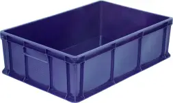 Ящик пластиковый сплошной, 600x400x180 мм, 35 л, синий [706.03.02]