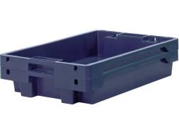Ящик пластиковый со сплошными стенками и дном, 600х400х100 мм, синий [224]