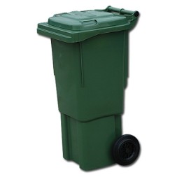 Мусорный контейнер для ТБО/ТКО, 60 л, на колёсах, с крышкой, пластик, евро, цвет: зеленый