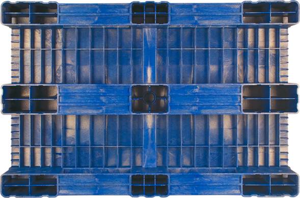 Паллет (поддон) пластиковый сплошной на 3-х полозьях, 1200x800х150 мм, серый [TR 1208-1]