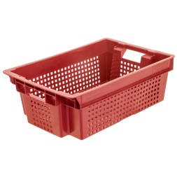 Ящик овощной пластиковый 102, 600x400x200 мм, PP, красный