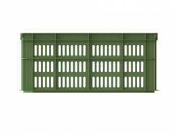 Ящик пластиковый пищевой перфорированный, 600х400х259 мм, зеленый [12.435L.61.PE]