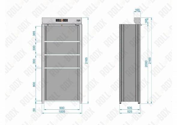 Шкаф роллетный на балкон ROLL-BOX SIMPLE 10.05.6.V2