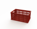 Ящик пластиковый универсальный пищевой с перфорированными стенками и сплошным дном, 600х400х259 мм, красный [12.435Lе.40.PE]