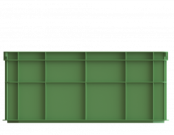 Ящик пластиковый универсальный пищевой сплошной лёгкий, 600х400х259 мм, синий [12.435FL.40.PE.R]