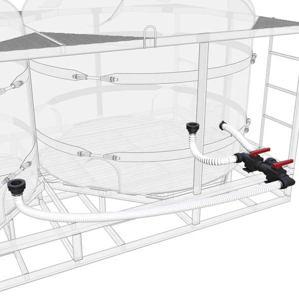 Комплект полного слива торцевой для мотопомпы G3 на две емкости TR